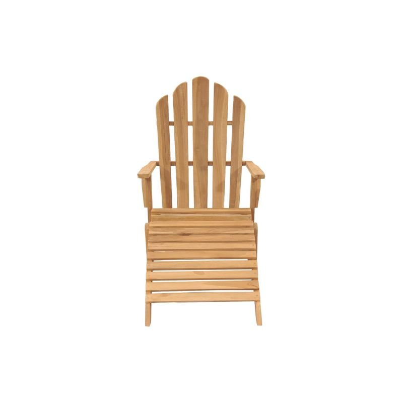 Indonesian teak outdoor chair with footrest Lumo design