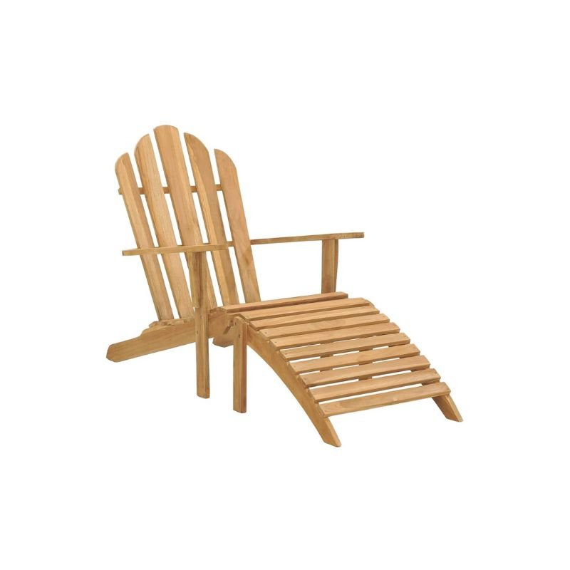 Indonesian teak outdoor chair with footrest Lumo design
