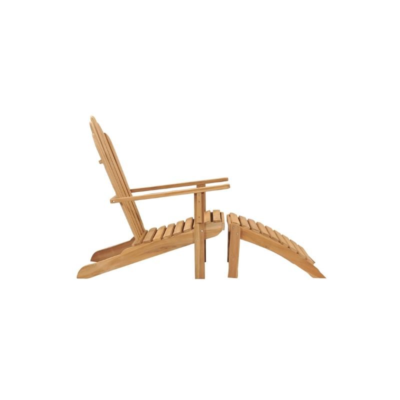 Indonesian teak outdoor chair with footrest Lumo design
