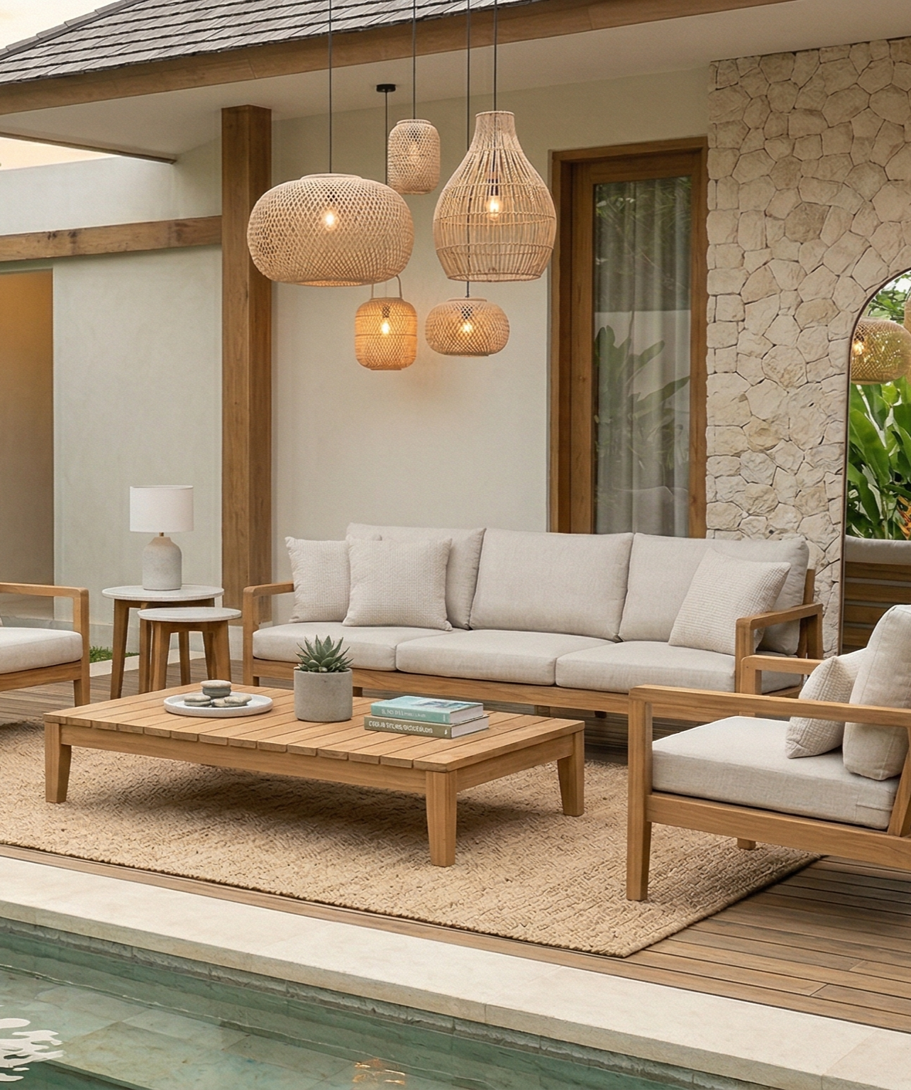 Outdoor Teak Lounge Set – Indonesia Teak Furniture Factory Indonesia teak furniture factory outdoor teak lounge set with sofa and table