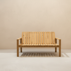 Catarina outdoor sofa set made from premium teak wood by Indonesia teak furniture factory, modern minimalist garden furniture