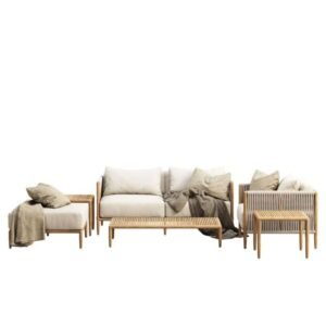 Waro Teak Outdoor Sofa Set (Ottoman)